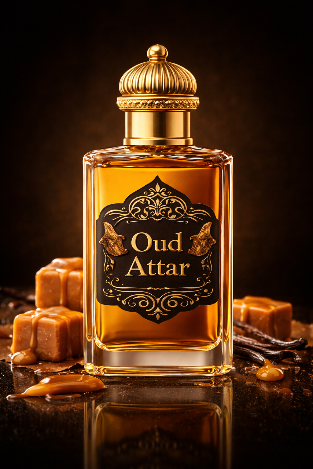 Caramel Oud Premium Attar Bottle